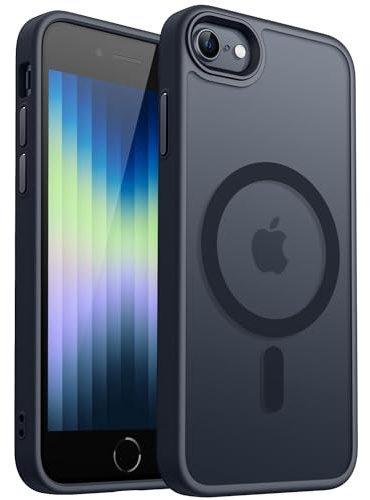 CANSHN Magnetisch Hülle für iPhone SE 3/2, iPhone 8/7, Schwarz