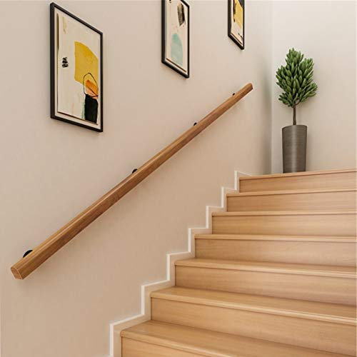 Treppen-Handlauf aus Holz, rutschfeste Stützstange für Treppengeländer im Korridor, 50–400 cm lang, Haltegriff für Innen- und Außenwände für ältere Menschen/Kinder (Größe: 280 cm (110 Zoll))