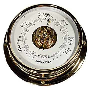 KEuLen Barometer, Wetterstation Analog, Verfügt über eine einstellbare Druckänderungsanzeige(150mm)