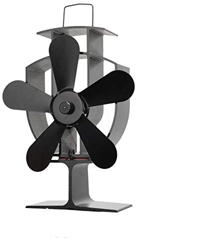 HPTHLY Wood Stove Fan 5-Blade - Heat Powered Log Burner Increases 90% More Warm Air Than 2 Blade Eco-Friendly With Stove Thermometer