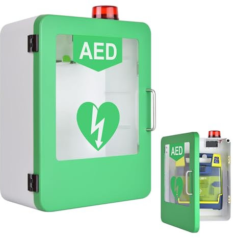 GXLDIANPU AED-Alarmbox, Defibrillator-Aufbewahrungsschrank, Design Mit Abgerundeten Ecken, Ausgestattet Mit Einer Alarm-Notfallleuchte, Für Zuhause, Büro, Krankenpflege, Bus