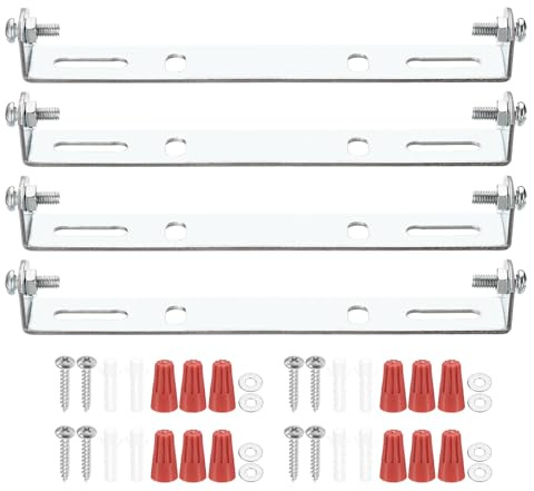 PATIKIL 130mm (5.12) Universelle Leuchten-Montagehalterung Kit, 4 Set Leuchtenquerträger Deckenleuchtenplatte mit Schraube für Wandleuchte Deckenleuchte