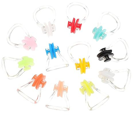 BESPORTBLE 12pezzi Nose Clips Impermeabili per Clip per Naselli Antiscivolo Accessori Acquatici Colori Adatti per Adulti e