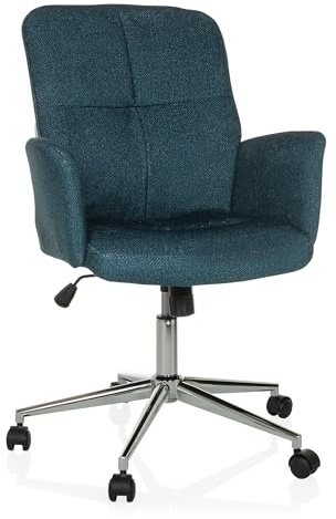 hjh OFFICE Moderner Home-Office Stuhl SOLAO 400 Schreibtischstuhl Drehstuhl mit Rollen, Wippfunktion, höhenverstellbar, gepolstert, Petrol