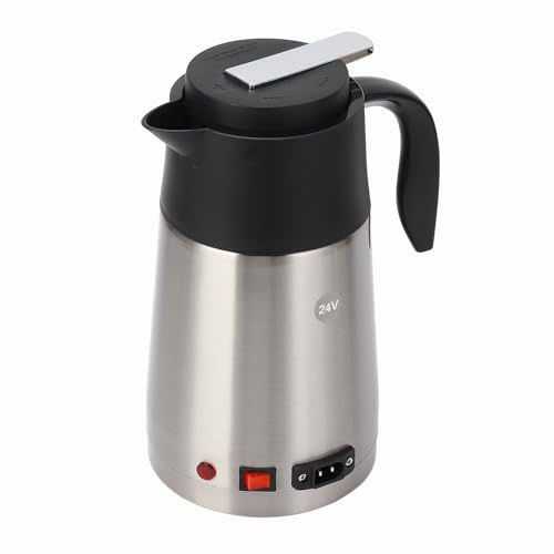 Wasserkocher Für LKW 24 Volt Edelstahl + Pp 24V Wasserkocher LKW Tragbare 1300Ml Große Kapazität Auto LKW Wasserkocher Wasser Heizung Flasche Für Reisen (24V)