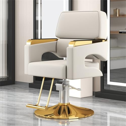 Friseurstuhl, 360 Grad drehbarer Salonstuhl, höhenverstellbar, hydraulischer Haarschneider, multifunktionaler Shampoo-Stuhl, robuster Friseurstuhl mit hydraulischer Pumpe, für Damen und Herr
