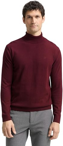 TOM TAILOR Pull pour Homme, 39101 - Bordeaux mélangé, M