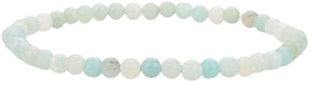 Bracciale artigianale con perle da 4mm – Perle di pietra naturale per yoga, mala e stile boho – Bracciale elastico per donna e uomo