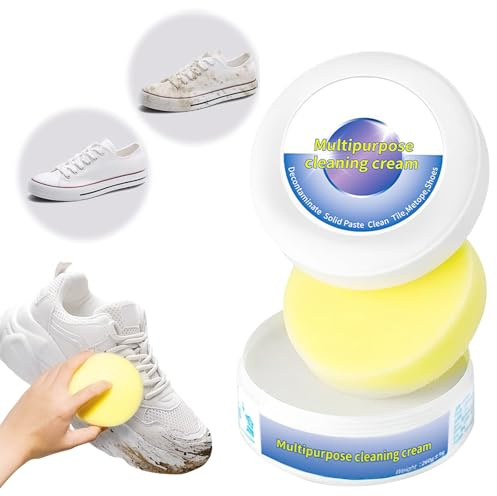 Shoe Cleaner, 2025 New Multi-functional Cleaning and Stain Removal Cream, Shoe Whitener for Trainers, Shoes Decontaminate Solid Paste (2)