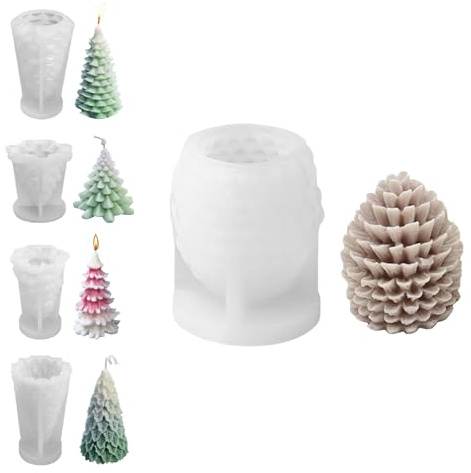 Silikonformen Gießformen Weihnachten 3D Silikonform Weihnachten Kerzen Silikonform Weihnachtsbaum Silikonform Baum Gießform Weihnachten Gießformen Silikon Weihnachten (Tannenzapfen)