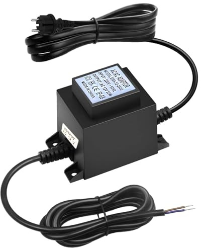 LED Trafo 12V Netzteil AC/AC 30W, Außen Steckernetzteil Transformator IP68,Transformator 220v 12v mit Stecker, led netzteil 12v für LED-Beleuchtung und Teichpumpen