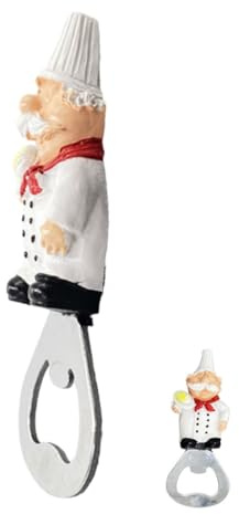 ABOOFAN Abridor De Botellas Magnético Con Diseño De Chef Resistente y Decorativo Abrebotellas Cerveza Con Imán Para Nevera Accesorio Creativo y Original Para Utensilios Cocina