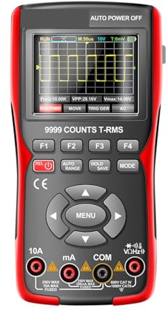 ZKLGS Osciloscopio Digital Osciloscopio Digital 2,8 Pulgadas IPS Pantalla Completa a Color osciloscopio de Alta Velocidad probador de Voltaje CA/CC Herramienta de medición(AOS02)