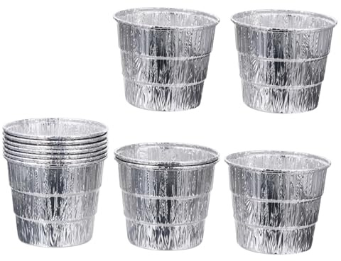 JOINPAYA 12piezas Forro Desechable para Cubeta De Grasa BBQ Revestimiento De Aluminio Galvanizado Resistente La Intemperie para Parrillas De Pellets y Barbacoas Fácil Limpieza y Protección