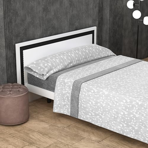 Kimbatex Textil Hogar Tienda Juego de Sábanas 3 Piezas Coralina 180gr Invierno | Cama 90, 105, 135, 150 y 180 cm | 6 Diseños + Infantiles Unicornios y Dinosaurios (Silvia Gris, Cama 90cm)