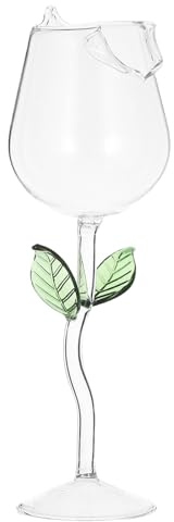 VERDANVERSE Bicchiere da Cocktail Alto Design Rosa Calice da in Vetro Trasparente 400Ml per Bar e Domestico