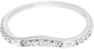 Whoiy Hochzeits Ring Platin Diamant, Eheringe 950 Echtgold Trauring Halbe Ewigkeit Damenring Gr. 61 (19.4)