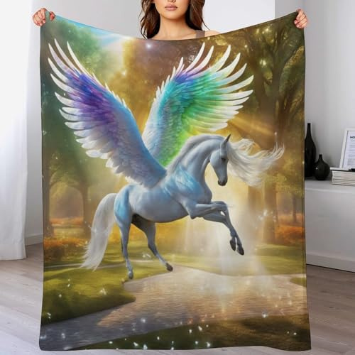 AASWDDS Couverture Polaire Cheval, en Flannel Douce Chaude Et Confortable, pour Canapé Ou Lit. Linge De Lit Couvre-lit Couvertures 130×150cm