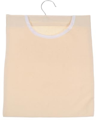 VILLFUL Borsa Portaoggetti da Appendere Beige Grande Apertura, Borsa per Mollette da Bucato Appesa Gancio in Acciaio Antiruggine, Portaoggetti Multiuso per Organizzazione Domestica