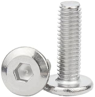 Stehbolzen, 5/10 Stück M5 M6 Länge 8–100 mm Innensechskantschrauben aus Edelstahl 304, flache abgeschrägte Innensechskant-Maschinenschraube, Bolzenbefestigungsnagel(30mm,M5(10PCS))