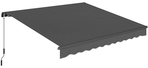 Outsunny Gelenkarmmarkise Markise 350 x 300cm Dunkelgrau Wasserabweisend
