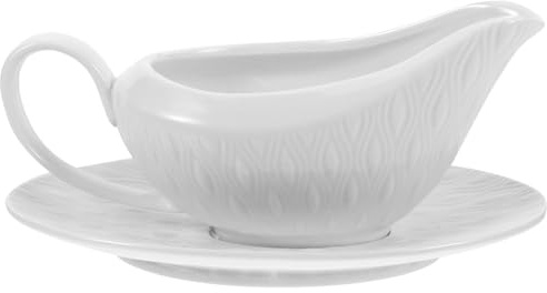 GOOHOCHY Salsera de Cerámica Color Blanco con Asa 255 Ml, Taza de Salsa para Salsas y Aderezos, Barquitos de Condimentos para Cocina y Restaurante, Recipiente Multiusos para Servir en Mesa