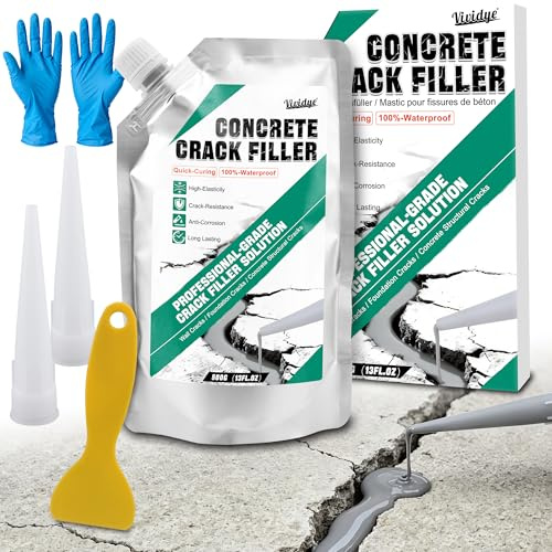Prodotto per riempire le crepe del calcestruzzo, 500g Sigillante autolivellante per crepe – Prodotto ad alta elasticità, impermeabile e ad asciugatura rapida per riparazione e sigillatura di