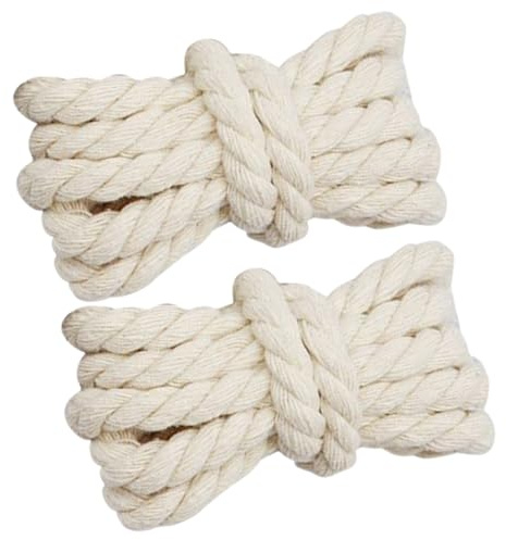 BESTOMZ Lacci per Scarpe in Corda Beige 2 Pezzi, Spessi 1 Cm, Resistenti e Pratici, per Scarpe Sportive e Uso Outdoor