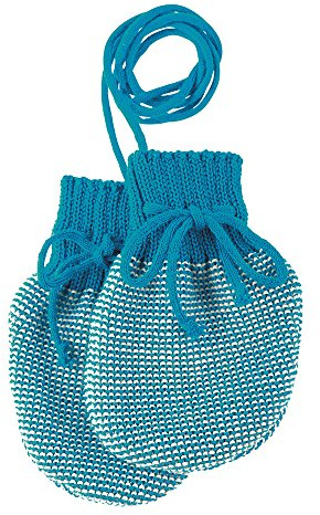 disana Baby Strick-Handschuhe Bio-Merinoschurwolle, Blau-Natur, Gr. 0