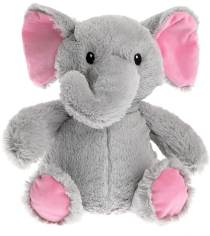 Pelucho - Bouillotte Peluche Eléphant - Bien-Être, Chaleur et Douceur - Micro-Ondable - Grains de Blé et Fleurs de Lavande - Fabriquée en France