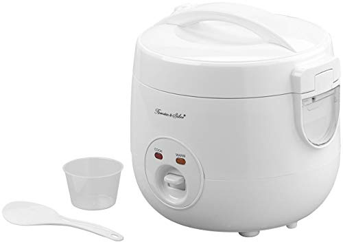 Rosenstein & Söhne Multikocher: Reiskocher mit Warmhalte-Funktion & Dampfgar-Einsatz, 1,2 Liter, 500 W (Reiskocher mit Dämpfeinsatz, Dampf, Töpfe)
