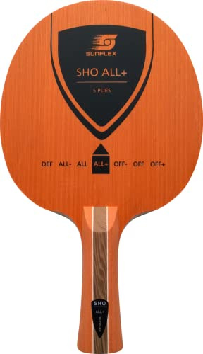 Sunflex SHO All+ Tischtennis-Holz | professionelles Allround Holz | 5 Furniere | tolle Balance zwischen Tempo und Kontrolle | Verschiedene Griffformen