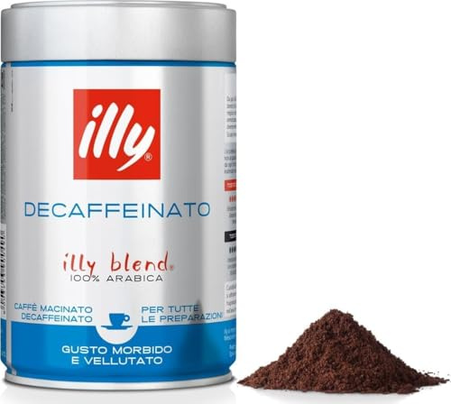 illy, Café Moulu pour Espresso Torréfié DÉCAFÉINÉ, 6 Boîtes de 250g