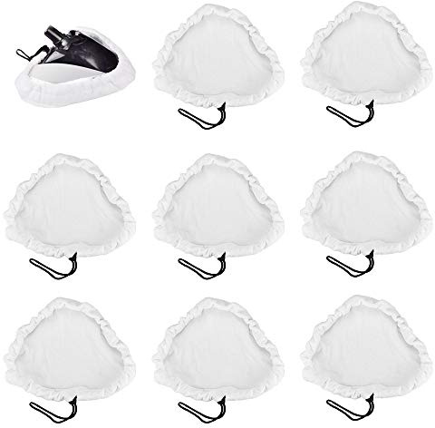 XAVSWRDE 8 Stück Dampfbesen Ersatztücher Mikrofaser Ersatztücher Waschbar Bodentücher Dreieckig Ersatzpads Dampfreiniger Dampfbesen Ersatzbezug Steam Mop Pads für Dampfreiniger（Weiß）
