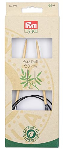 Prym 222506 Rundstricknadeln Prym 1530, 80 cm, 4 mm, Holzfarben