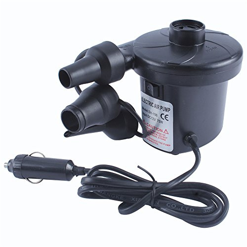 Taylor & Brown 12V Portable Electric Air Pump/Inflate or Deflate Airbeds, Paddling Pools & Other Toys, Inflator Camping Airbed Pool Deflator, Includes 3 Nozzles