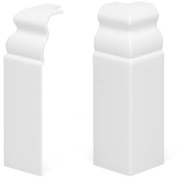 KGM Außenecke für Hamburger Sockelleiste, 90 mm, 2 Stück | Kunststoff in Weiß RAL9016, sauberer Kantenschutz, einfaches Aufstecken