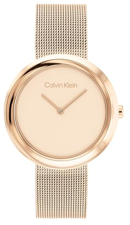 Calvin Klein Twisted Bezel Collection Analoguhr für Damen mit Edelstahlarmband