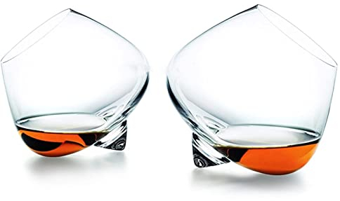 HNGM Whiskey Gläser Set mit 2, 235ml, 435ml Whiskygläser， zum Trinken von Bourbon Scotch Whisky Rum Cognac Wodka , sind ein einzigartiges Geschenk für Männer Frauen Bleifrei Kristallgläse