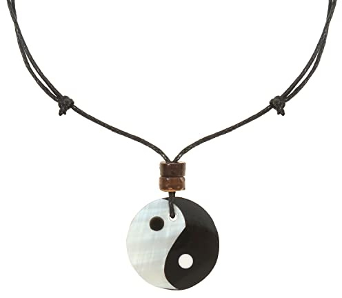 Made by Nami Surfer Halskette mit Anhänger & Kokosnuss Perle - Herren Surfer-Kette Verstellbar mit Holz-Perle - Handmade Strand-Schmuck - Wasserfest - Sommer-Schmuck Männer Halsschmuck