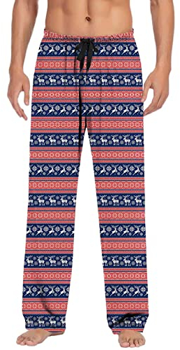 Generisch Flannel Pyjama Bottoms Mens Pyjama Bottoms Loungewear and Sleepwear Soft Sleep Pants Plaid Loungewear Men's Jogging Bottoms Casual Trousers Lounge Trousers for Men