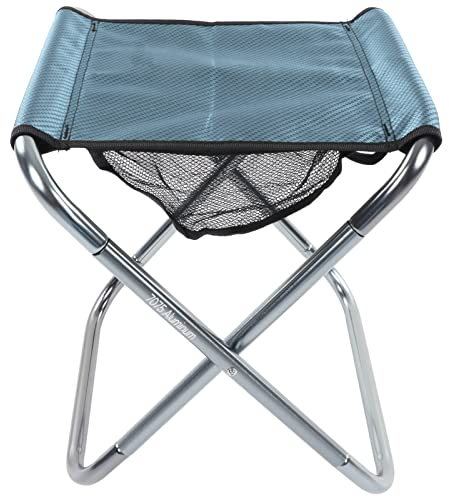 HEEPDD Klapphocker für Outdoor, Tragbar mit Tasche, Aluminiumlegierung, Blau
