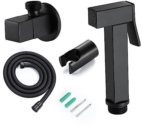 Handbrause FüR Wc Toilette Bidet,Bidet Handbrause Set Schwarz,Handbrause Toilette,Bidet Handbrause Set,Quadratisches Mehrzweck-Set,Schwarz