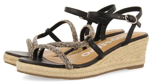 GIOSEPPO Catania, Sandali con zeppa Tipo Espadrillas Donna, Nero, 37 EU, Nero, 37 EU