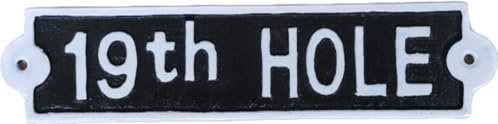 19th Hole Cast Iron Sign | Novelty Home Bar or Garden Gate Plaque