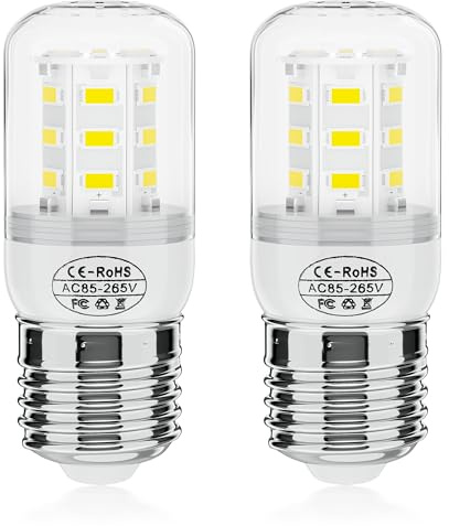 Upgraded KEI D34L Refrigerator Bulb 5304511738 LED Refrigerators Light Bulbs Fit for Frigidaire Kenmore, RefrigeratorS Light Bulb Replacement (3.5W 85V-265V E27 White Light)-2Packs