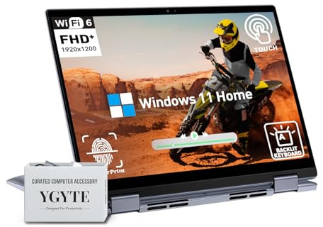 Dell Inspiron 2 in 1 FHD+ Touchscreen Laptop, 14 Inch Convertible Laptop, AMD Ryzen 5, 8GB RAM, 512GB SSD, Windows 11 Home, Lifetime Microsoft Office, Backlit Keyboard, Fingerprint Reader, Blue