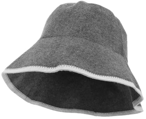 Kisangel Wool Sauna Hat Sauna Cap Headscarf Accessories for Men Turbans Has Hats Head Hair Cap Bathing Caps Bath Organic Fisherman's Shower Cap Felt Wool Grey