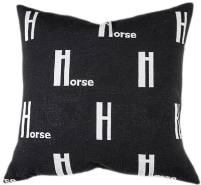 Croker Horse 20x20'' inches Throw Pillow Cushion Covers - Black Embroidery H Letter Luxury Modern Style Couch Sofa Pillow Cover for Living Room Bedroom