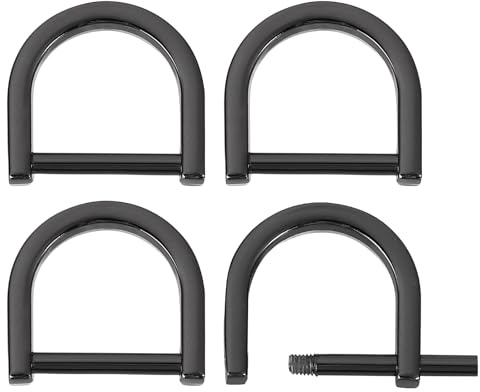 sourcing map D-Rings Screw in Shackle, Zinc Alloy Horseshoe U Shape D Ring Buckles for Purse DIY Leather